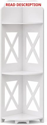 Corner Shelf Stand Storage Organizer White