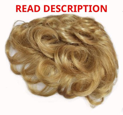 Human Hair Topper 6" Toupee 5x5" Curly Blond