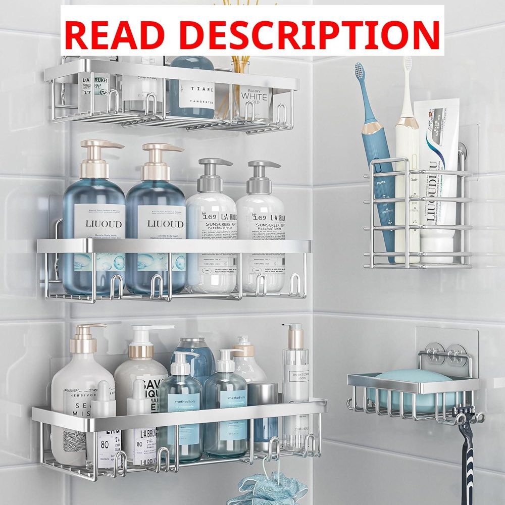 Liuoud 5 Pack Shower Caddy Self-Adhesive