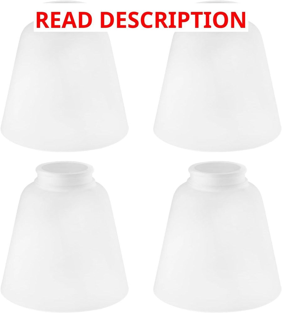 4 Pack White Frosted Glass Shade Replacements