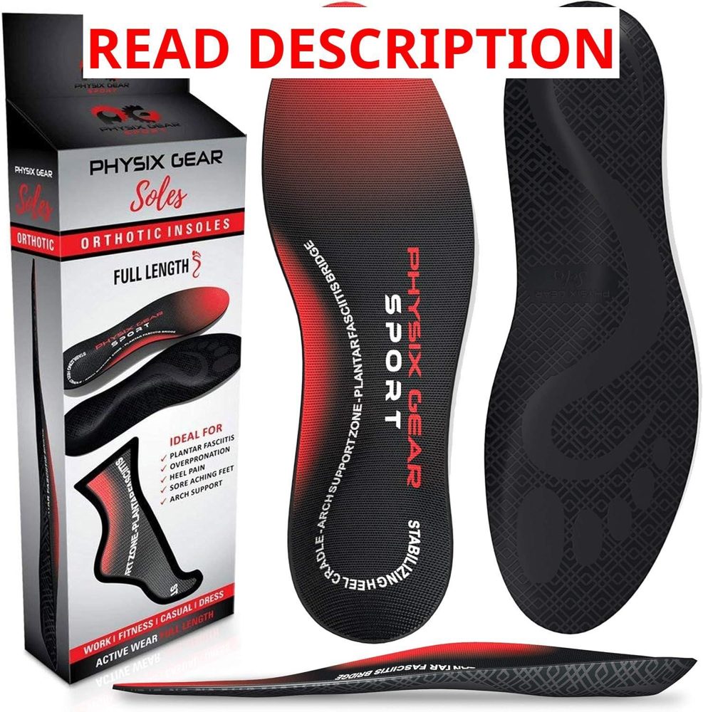 Physix Gear Orthotic Insoles for Men & Women
