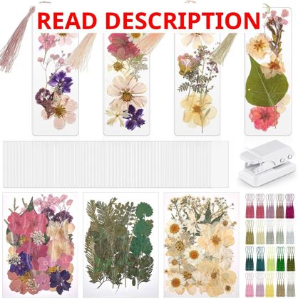 Fuyoooo 376 Pcs Pressed Flower Bookmark Kit