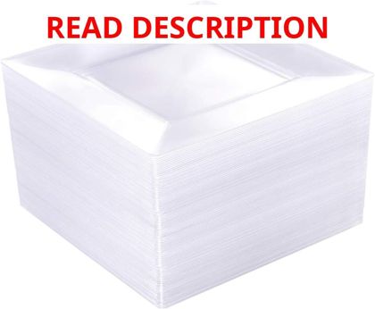 WDF 60Pcs Clear Plastic Plates - 9.5" Square