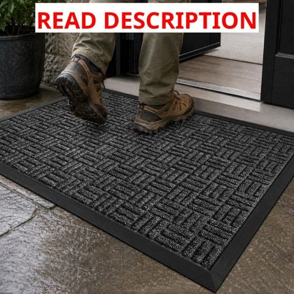 Mibao Front Door Mat - Outdoor Welcome Gray
