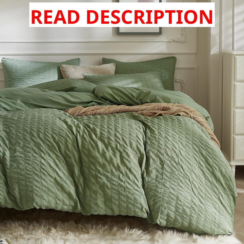 JELLYMONI Seersucker Duvet Cover Full Set