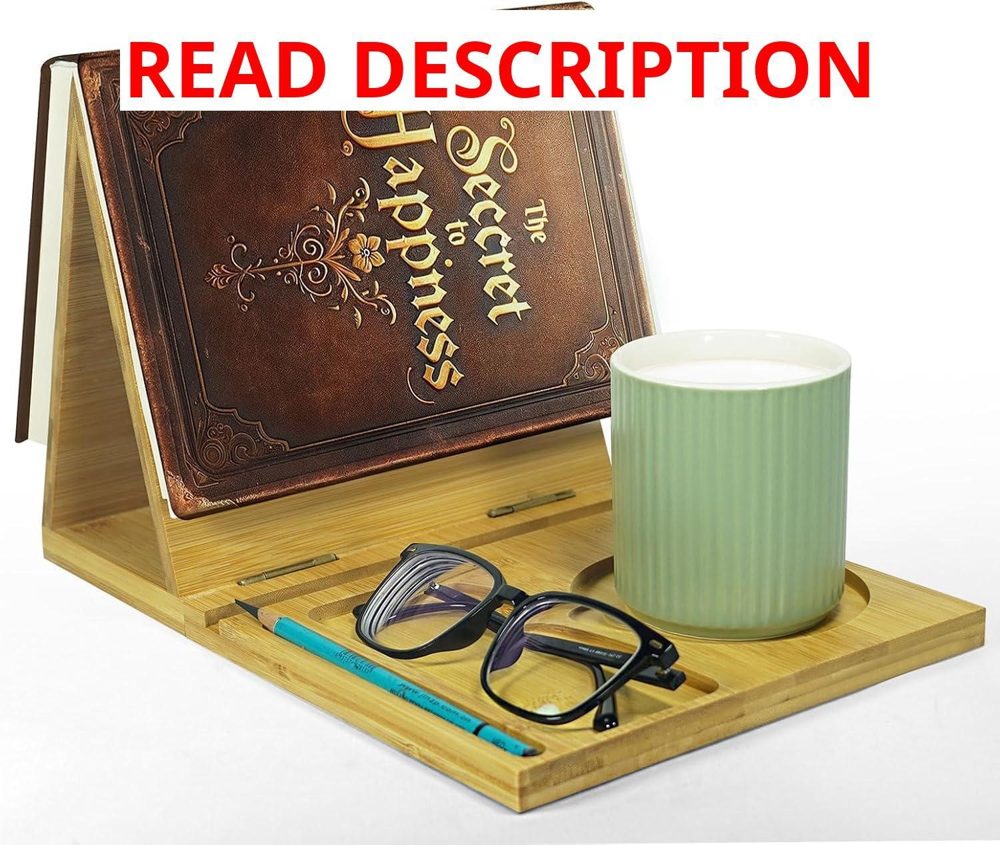 ZenRich Bamboo Book Stand Foldable Nook