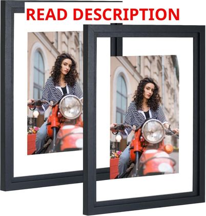 11x14 Floating Picture Frames Set of 2 Black