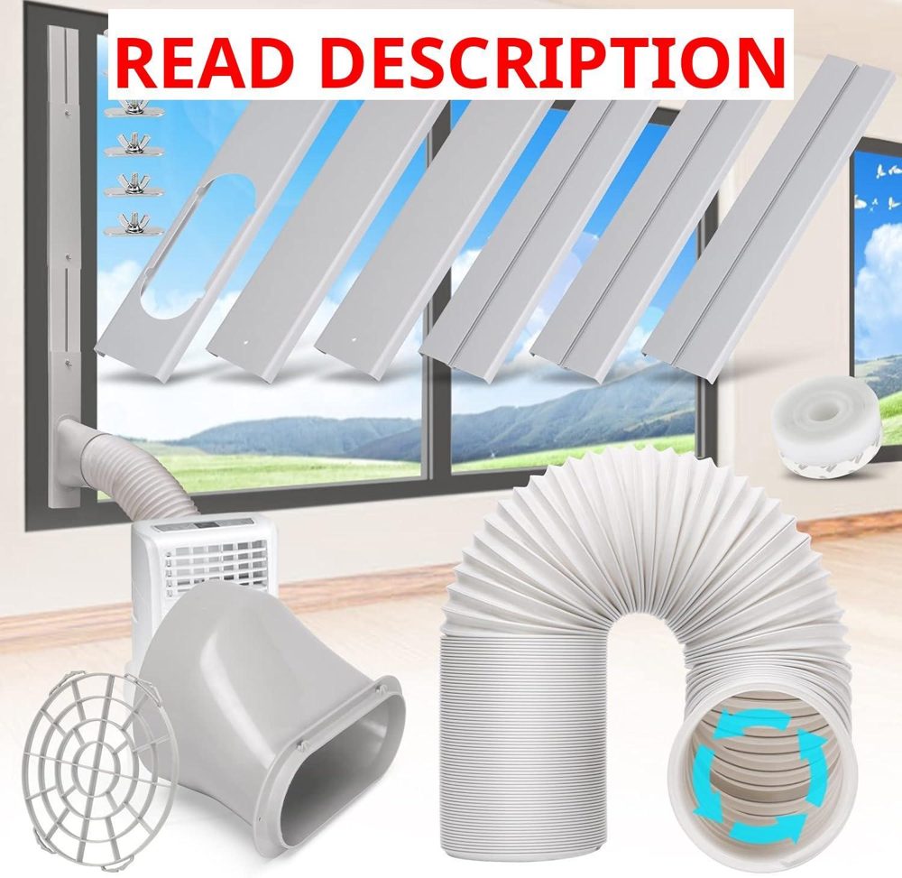 Portable AC Window Vent Kit with Exhaust Hose