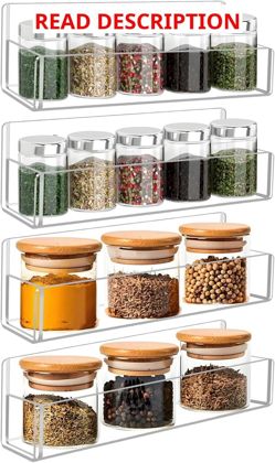 Acrylic Spice Rack Wall Mount-9" 4 Pack