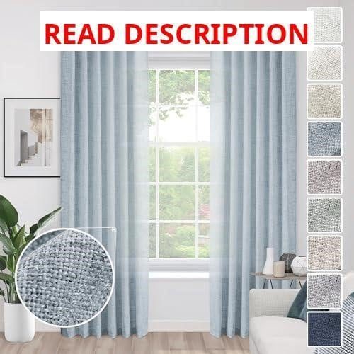 Mineral Blue Linen Curtains 2 Panels