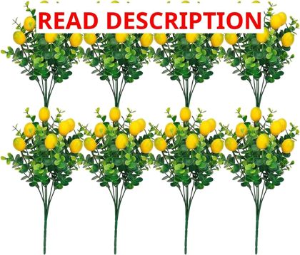 8Pk Artificial Lemon Branches Decor Greenery