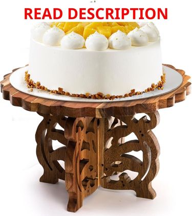Eorbow 12" Wood Cake Stand Acacia Cupcake