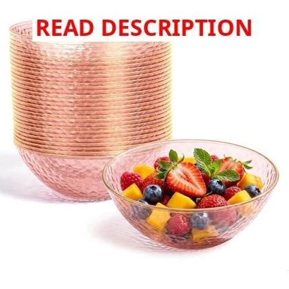 Lullaby 30 Pack Pink Plastic Bowls 12-16 oz