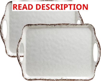 LEHAHA Vintage White Serving Tray Set (2)