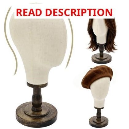 Wig Head Stand with Wood Base 22in Detachable