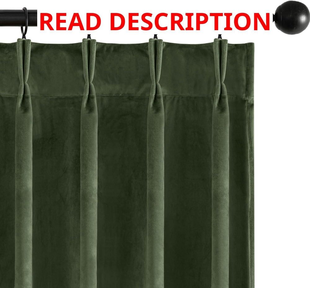 MIULEE Velvet Pinch Pleated Curtains 40x96