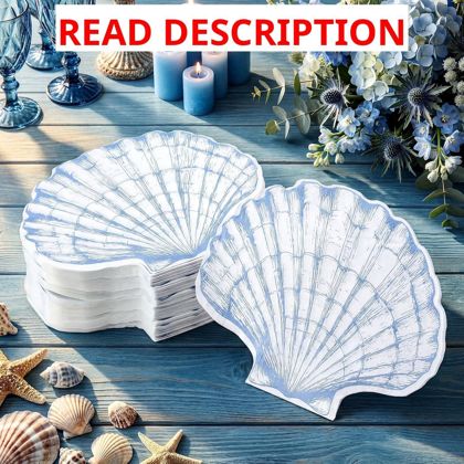 Ocean Seashell Napkins 100Pcs Beach Blue