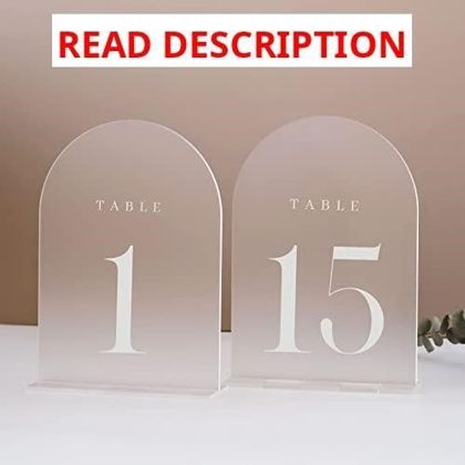 Frosted Arch Table Numbers 1-15 5"x7"