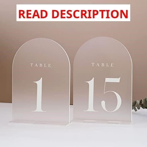 Frosted Arch Table Numbers 1-15 5"x7"
