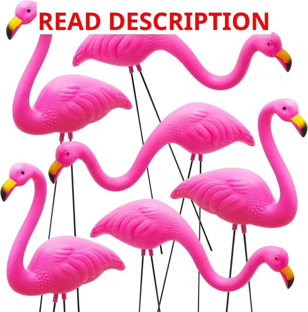 JOYIN 2-Pack Pink Flamingo Yard Ornaments