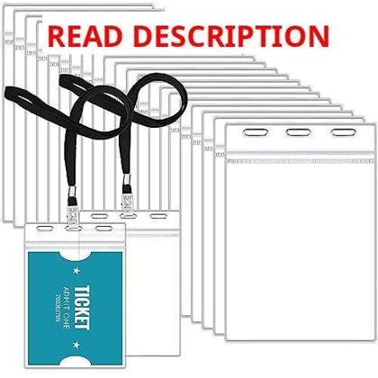 Patelai Clear ID Badge Holder with Lanyard