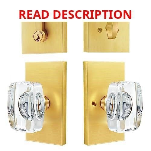 Glass Crystal Door Knob Set