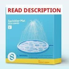 Joyfy 6ft Splash Pad Sprinkler Non-Slip Toys