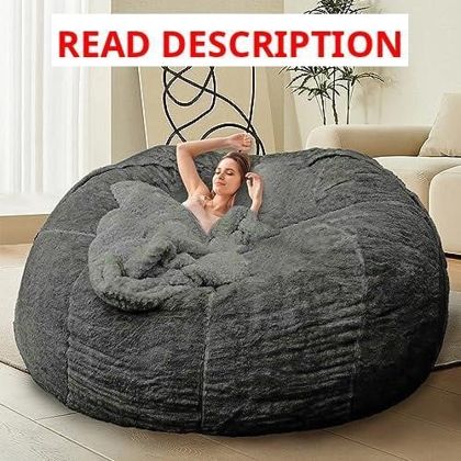 HDMLDP Bean Bag Chair COVER 5FT Dark Grey