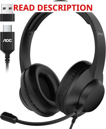 AOC USB Headset with Mic Over-Ear (Black)