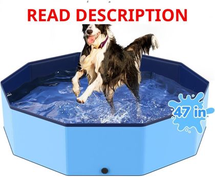 47" Foldable Dog Bath Pool Non-Slip Pool
