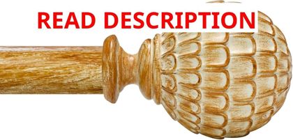 Ycolnaefllr Wood Pinecone Curtain Rod 66-120"