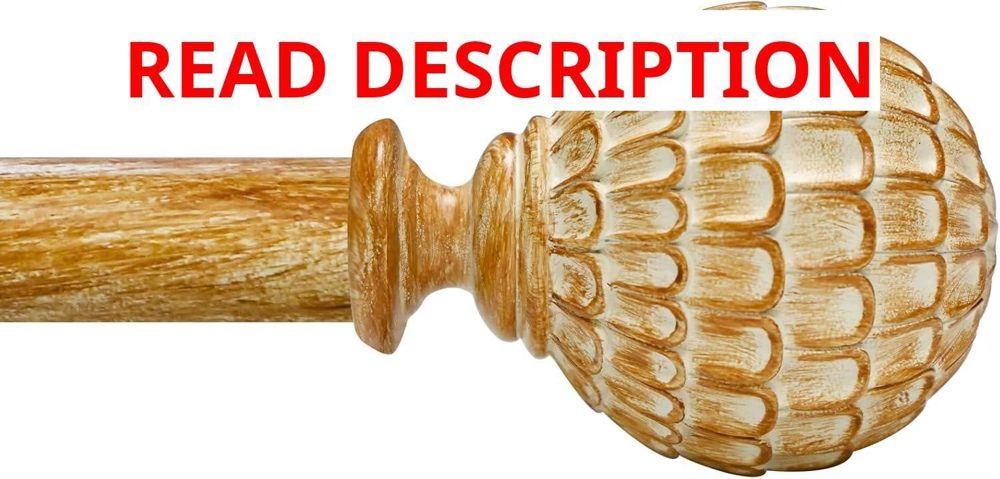 Ycolnaefllr Wood Pinecone Curtain Rod 66-120"