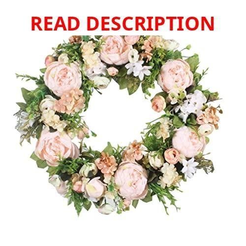 Artificial Peony Wreath for Front Door Decor