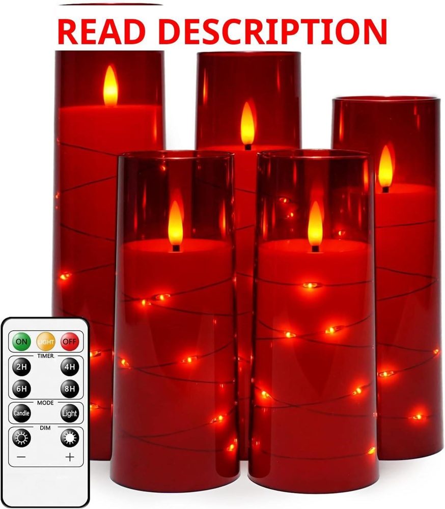 Kakoya Flameless LED Candles 5-Pc Red