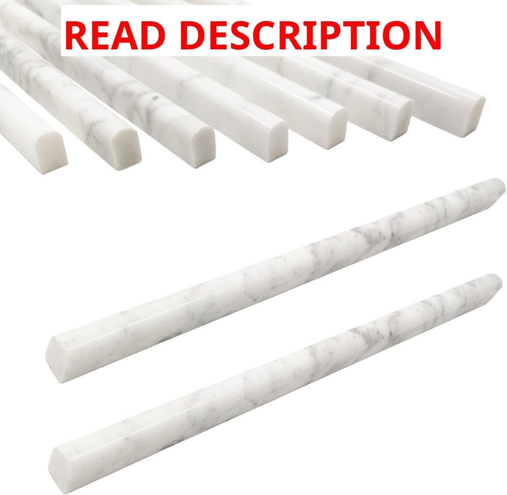 Carrara White Marble Tile Edge Trim 0.5"x12"