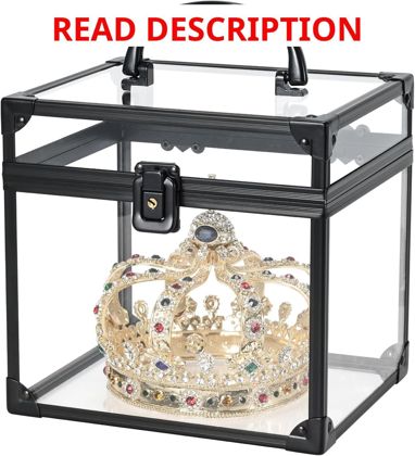 Portable Makeup Case Clear Crown Box Display