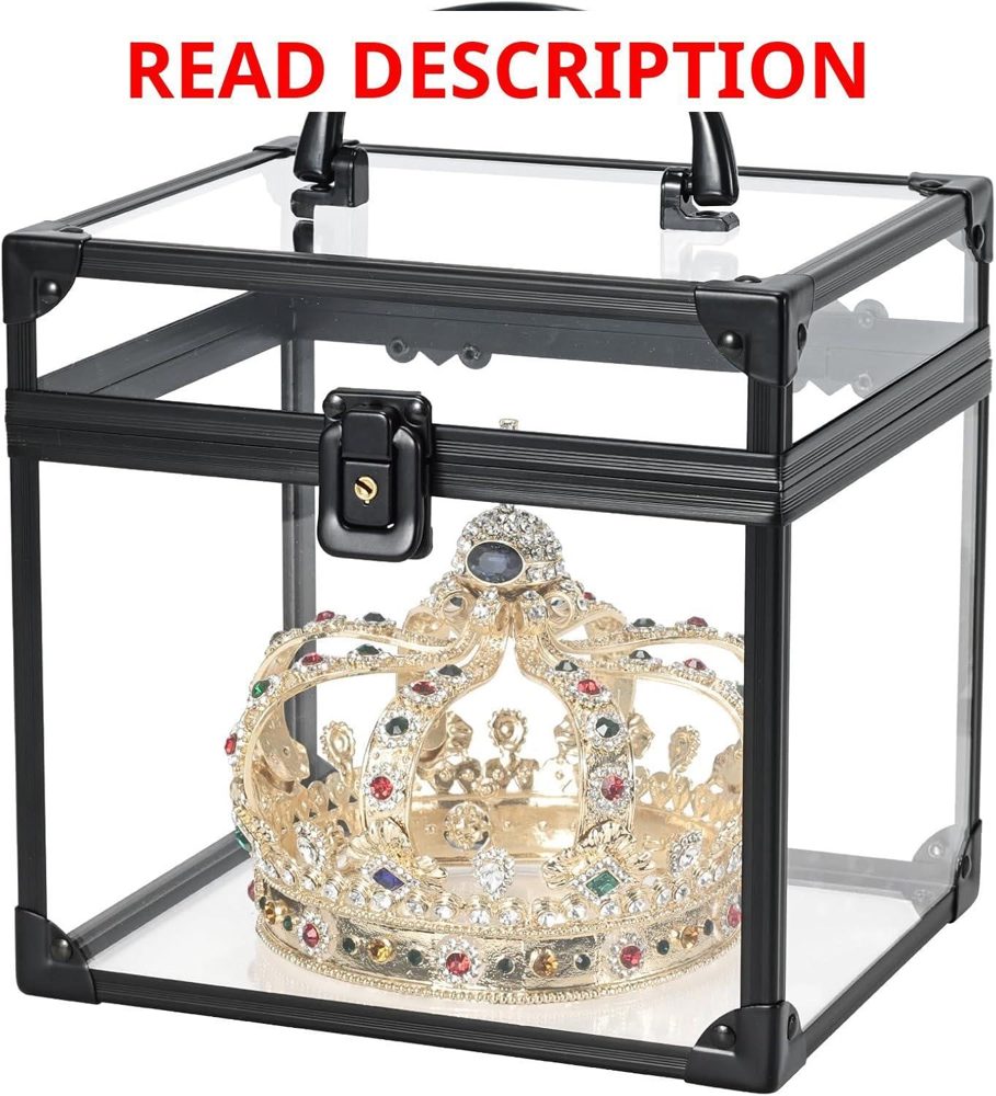 Portable Makeup Case Clear Crown Box Display