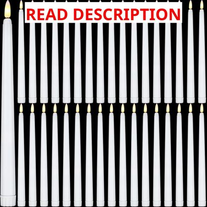 Reginary Flameless Taper Candles 11" White