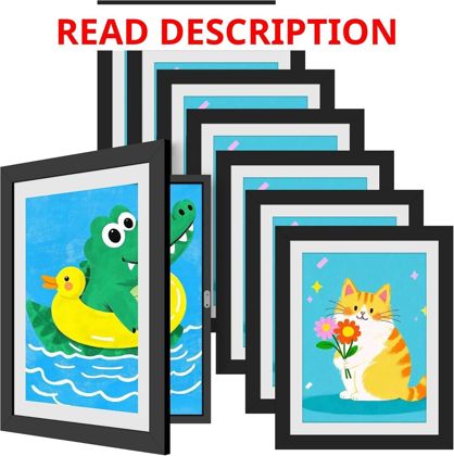 6 Pack Kids Artwork Frames 8.5x11 Black
