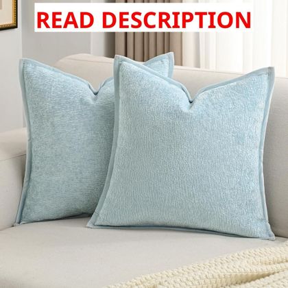 FUTEI 2-Pack Chenille Pillow Covers 18x18