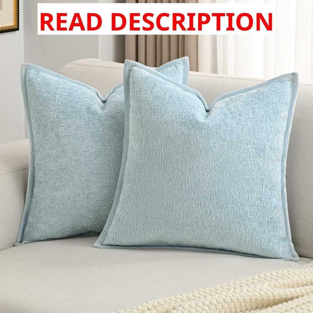 FUTEI 2-Pack Chenille Pillow Covers 18x18