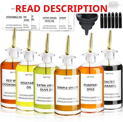 12 oz Syrup Bottles with Glass Dispenser (6)