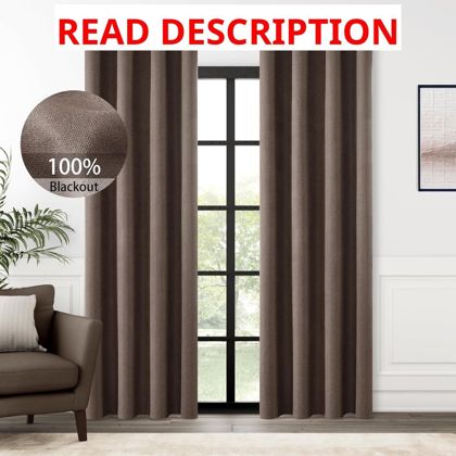 ChrisDowa Brown Blackout Curtains 84" 2 Panels