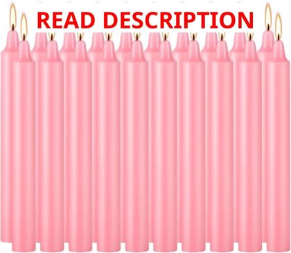 YOROXRG 40 Pack Unscented 4" Taper Candles Pink