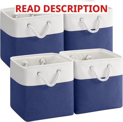 Foldable Fabric Cube Storage Bins (4 Pack)
