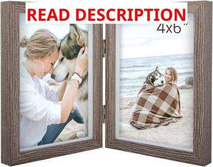 AEVETE 4x6 Double Picture Frames Gray