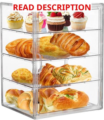 Pastry Display Case 4-Layer Clear Bread Box