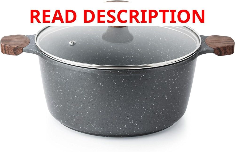 SENSARTE Nonstick Stock Pot 4.5 Qt with Lid