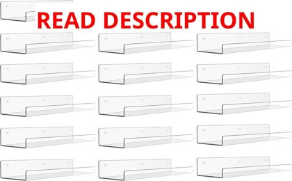 upsimples 16 Pcs 15" Acrylic Shelves Clear