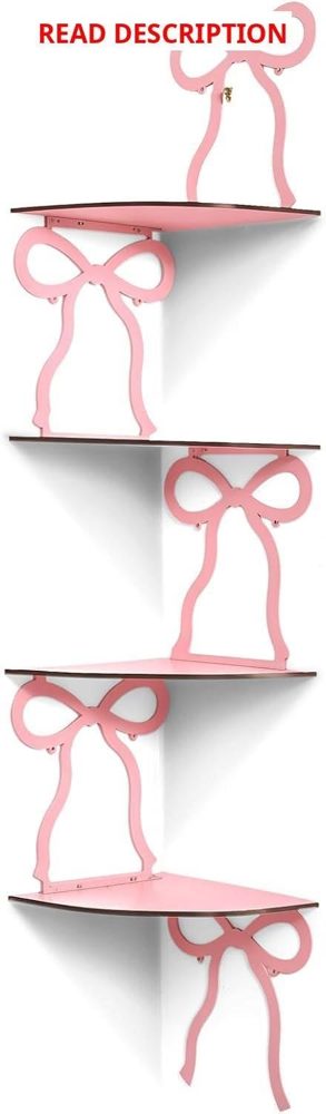 Kathfly 4 Tie Pink Bow Corner Shelf